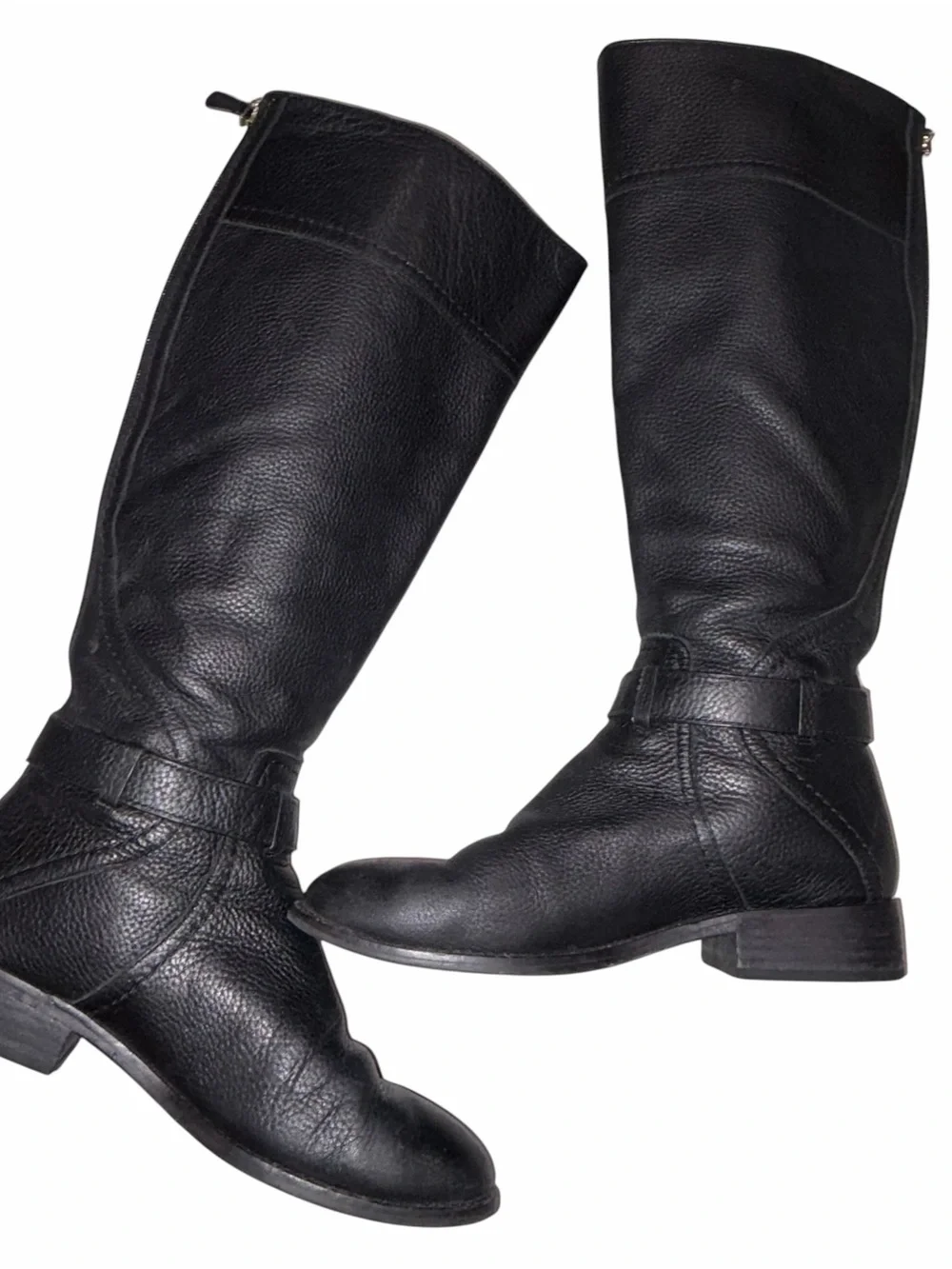 Tory Burch Black Pebbled Leather Teresa Tall Riding Boots Shoes size 6